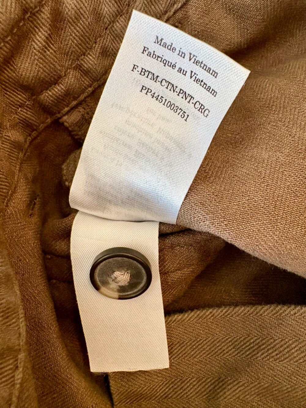 Everlane Organic Cotton Herringbone Fatigue Pants Brown Size 2 - Picture 6 of 10